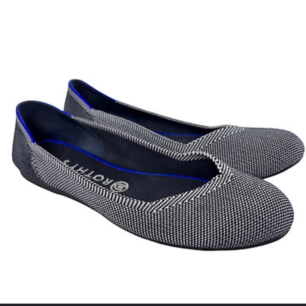Rothy’s Birdseye Cloud Grey Round Toe Comfort Retired Ballet Flats - Picture 5 of 7